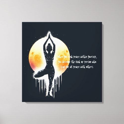 Yoga Meditation Instructor Tree Pose Full Moon Canvas Print