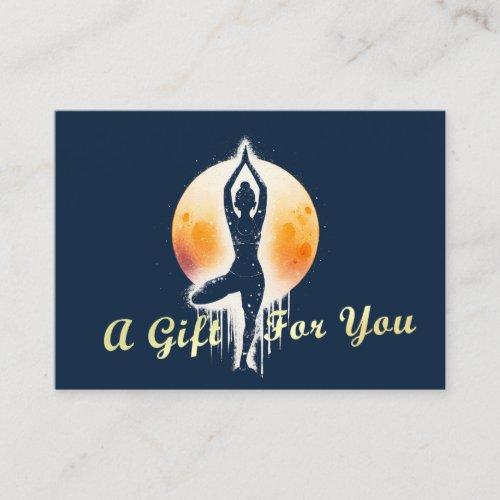 Yoga Meditation Instructor Tree Pose Full Moon Discount Card