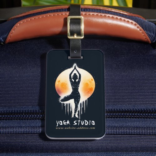 Yoga Meditation Instructor Tree Pose Full Moon Luggage Tag