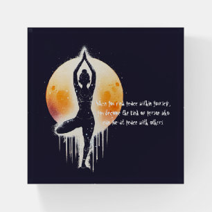 Yoga Meditation Instructor Tree Pose Full Moon Paperweight