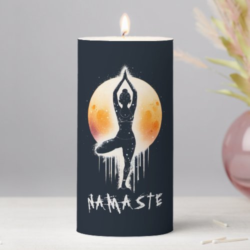 Yoga Meditation Instructor Tree Pose Full Moon Pillar Candle
