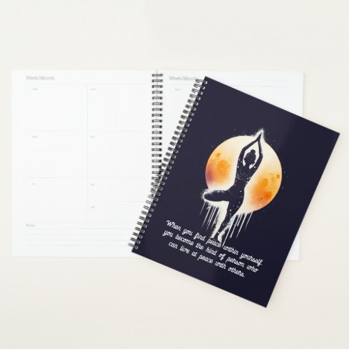 Yoga Meditation Instructor Tree Pose Full Moon Planner