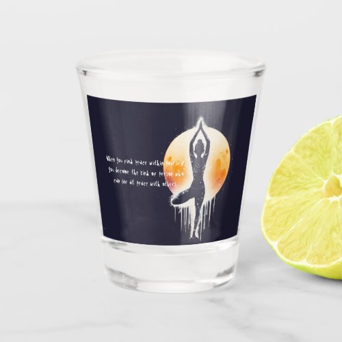 Yoga Meditation Instructor Tree Pose Full Moon Shot Glass