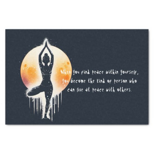 Yoga Meditation Instructor Tree Pose Full Moon Tissue Paper