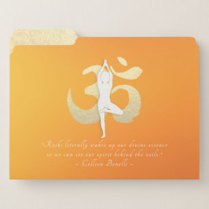 Yoga Meditation Instructor Tree Pose Gold OM Sign File Folder