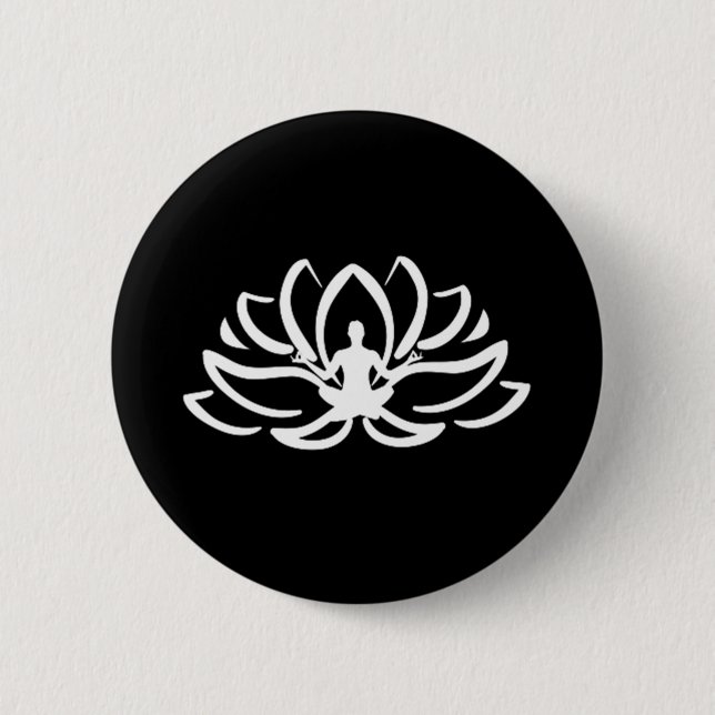 Yoga Meditation Lotus Button (Front)