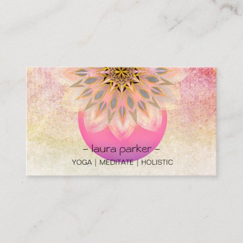 Yoga Meditation Lotus Flower Massage Meditation  Business Card