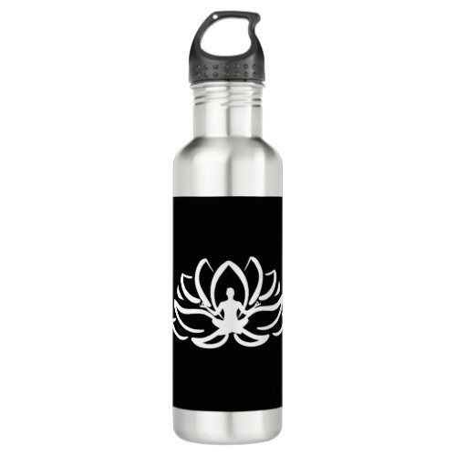 Yoga Meditation Lotus Stainless Steel Water Bottle