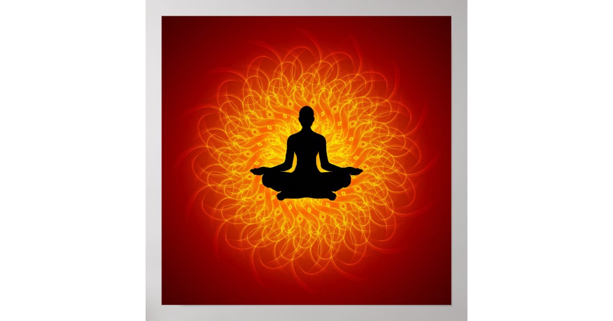 Yoga - Meditation On Mandala Poster | Zazzle