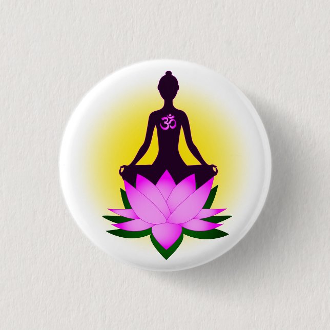 Yoga meditation pinback button (Front)