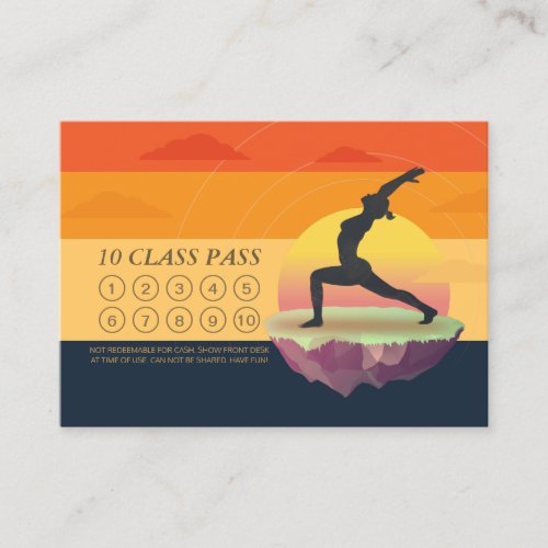 Yoga Meditation Pose Sun Flying Island Class Pass Appointment Card