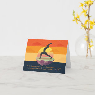 Yoga Meditation Pose Sunset Floating Island Quotes Card