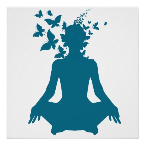 yoga meditation positive energy  peace of mind poster