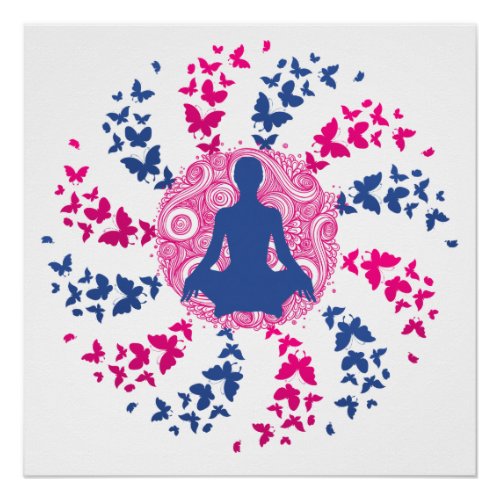 yoga meditation positive energy  peace of mind poster