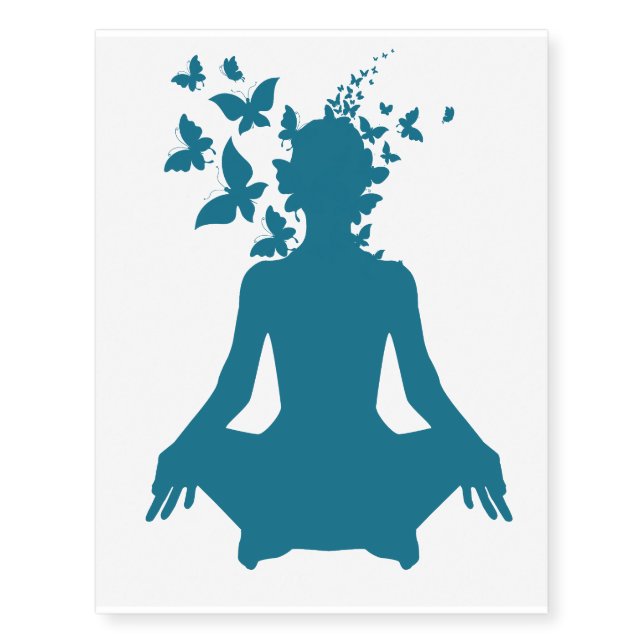 yoga meditation positive energy  peace of mind temporary tattoos (Front)