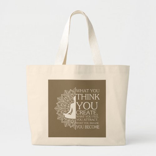 Yoga Meditation Practice Pose Lotus Namaste Zen Large Tote Bag