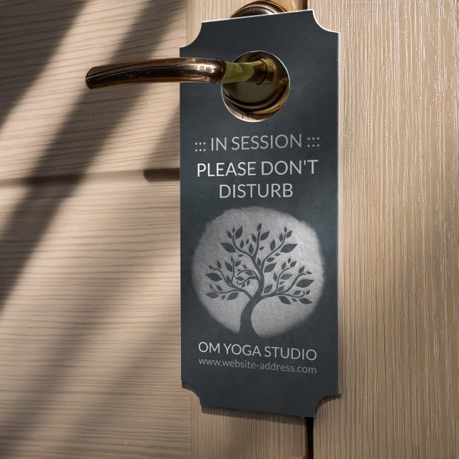 Yoga Meditation Reiki Instructor Black Silver Tree Door Hanger (Creator Uploaded)