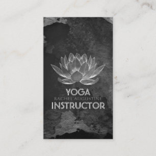 YOGA Meditation Reiki Instructor Black White Lotus Appointment Card
