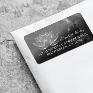 YOGA Meditation Reiki Instructor Black White Lotus Label