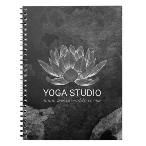 YOGA Meditation Reiki Instructor Black White Lotus Notebook