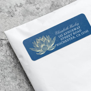 YOGA Meditation Reiki Instructor Blue & Gold Lotus Label