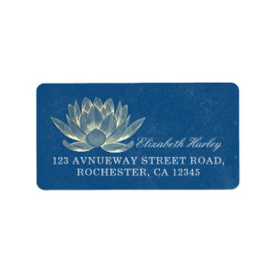 YOGA Meditation Reiki Instructor Blue & Gold Lotus Label