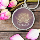 Yoga Meditation Reiki Instructor Purple Gold Lotus Keychain at Zazzle