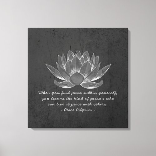 YOGA Meditation Reiki Instructor Quotes Chic Lotus Canvas Print