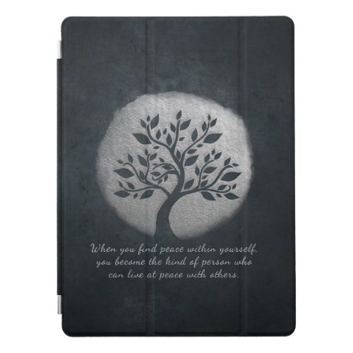 Yoga Meditation Reiki Instructor Silver Tree Quote iPad Pro Cover