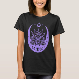 Yoga Meditation Reiki Third Eye Moon and Lotus Flo T-Shirt