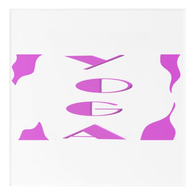 Yoga meditation relaxation pale purple white yoga  acrylic print (Front)