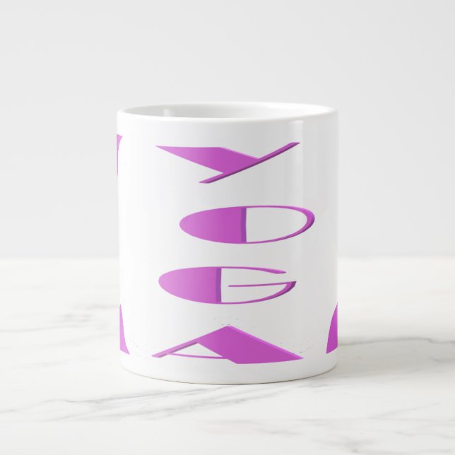 Yoga meditation relaxation pale purple white yoga  giant coffee mug (Front)