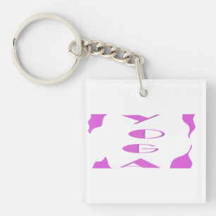 Yoga meditation relaxation pale purple white yoga keychain