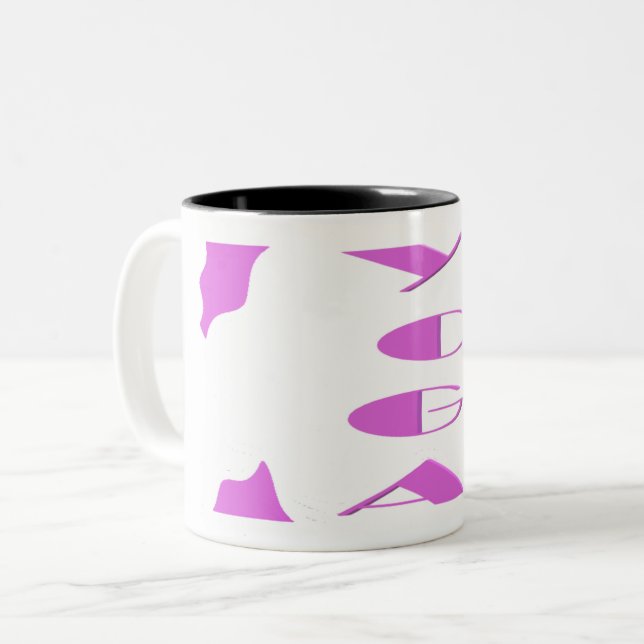 Yoga meditation relaxation pale purple white yoga  Two-Tone coffee mug (Front Left)