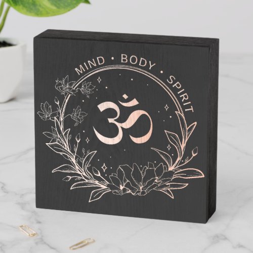 Yoga Meditation Spiritual Namaste Mind  Body Wooden Box Sign