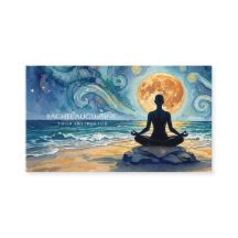 Yoga Meditation Starry Night Sky Moon Ocean Beach
