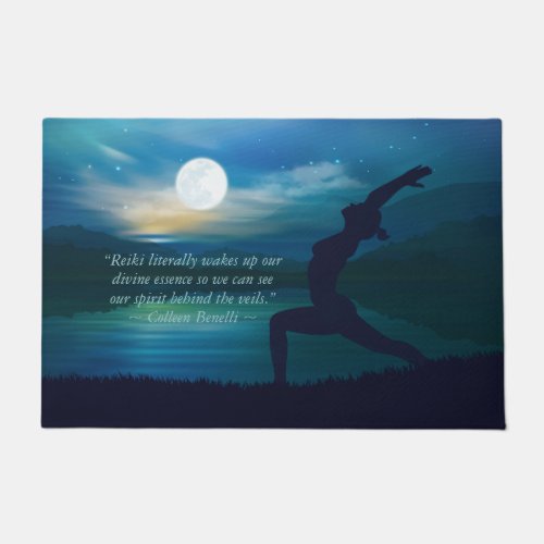 Yoga Meditation Teacher Moon Salutation Pose Quote Doormat