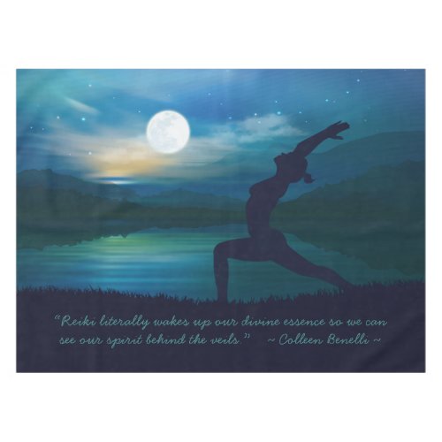 Yoga Meditation Teacher Moon Salutation Pose Quote Tablecloth