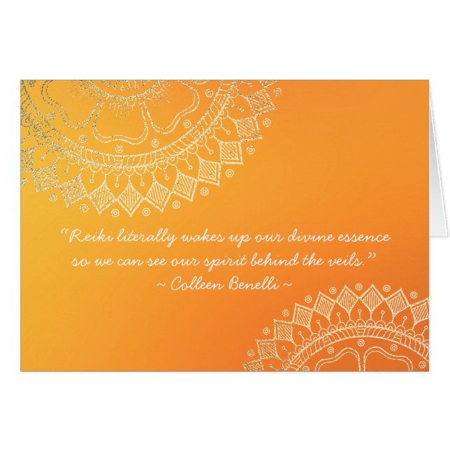 Yoga Meditation Teacher Orange Gold Mandala Quotes (Front Horizontal)