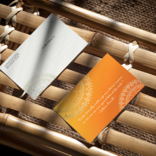 Yoga Meditation Teacher Orange Gold Mandala Quotes Postcard