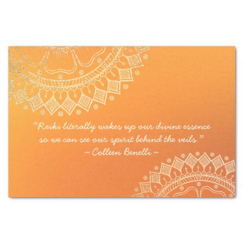Yoga Meditation Teacher Orange Gold Mandala Quotes Tissue Paper