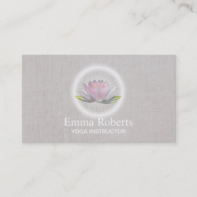 Yoga & Meditation Therapy Spa Glowing Lotus Business Card (Front)