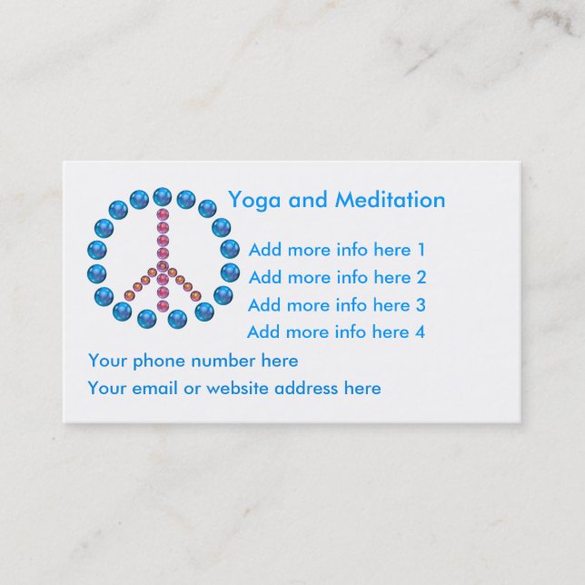 Yoga Meditation Tranquility Business Card (Front)