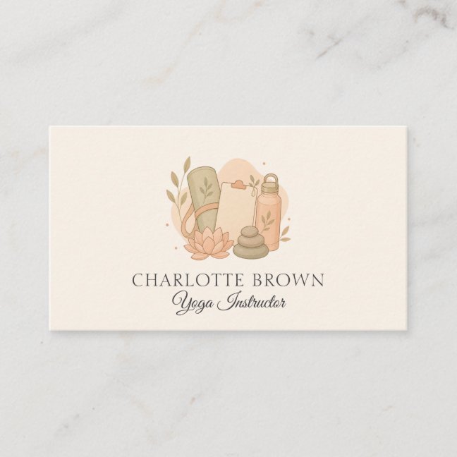 Yoga Meditation Wellness Mindfulness Fitness Business Card