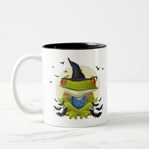 Yoga Meditation Witch Frog OM Two_Tone Coffee Mug