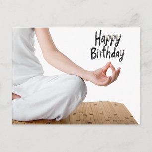 Yoga Meditation Woman Happy Birthday  Postcard