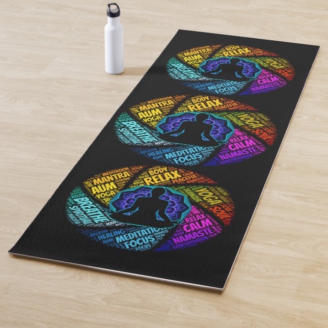 Yoga & Meditation Word Art Yoga Mat (In Situ)