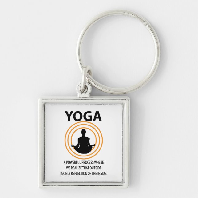 Yoga Meditation Yoga  Keychain (Front)