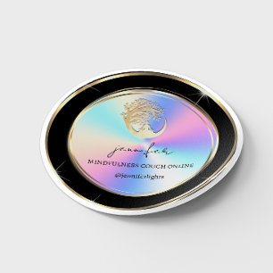 Yoga Mindfulness Therapist Couch Online Holograph Classic Round Sticker