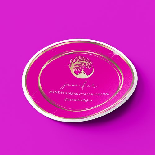 Yoga Mindfulness Therapist Couch Online Pink  Classic Round Sticker